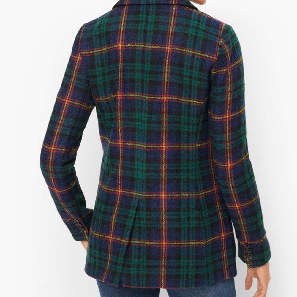 Talbots Plaid Multicolor Wool Blend Relaxed Boucle Blazer Size 4  P214019017 - Picture 2 of 13